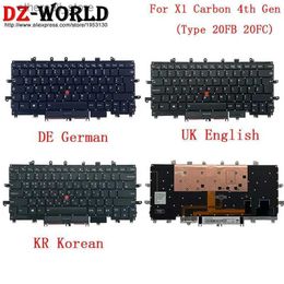 Keyboards SP Spanish DE German UK English KR Korean CZ Czech CFB TR Turkish NDC Keyboard for Lenovo Thinkpad X1 Carbon 4th Gen 4 Laptop Q231121