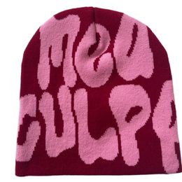 Luxury hats designers women pink beanie for men mea culpas fashion casual autumn winter warmth casquette christmas day gift lovers knited cap soft A-6