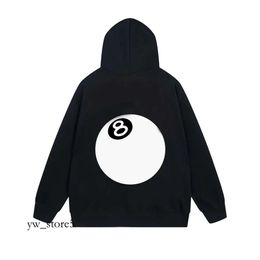 23ss Fall Winter New Designer Stussiness Hoodie Men Women Fashion Thick Thermal Hoodie Ball 8 Embroidery Lamb Wool Hoodie Fashion Streetwear 8962