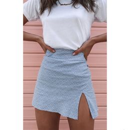 Skirts Woman Summer Party Cocktail Wrap Split Mini High Waist Casual Fashion Soft mini skirt ropa mujer 230420