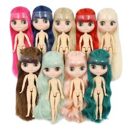 Dolls DBS blyth middie doll 18 TOY anime joint body short hair straight hair special offer nude doll 20cm girls gift 230421