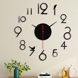 Wall Clocks Frameless Diy Mute Clock 3d Mirror Surface Sticker Home Office Decor Modern Design Acrylic