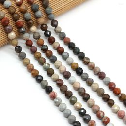 Beads Natural Stone Round Shape Faceted Peter Loose Spacer Beaded For Jewellery Making DIY Bracelet Necklace Accessories
