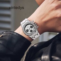 Designer Quartz Watches Live Broadcast Diamond Inlaid Luminous Needle Men and Women's Watch Fashion Universal Multifunctional Calendar Silicone Tape Wristwatch