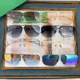 Sunglasses Square Metal Frame Men Double Bar Flat Top Rectangular Fashion Sun Glasses Vintage Oversized Eyewear Oculos Uv400