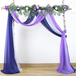 Party Decoration 3pcs Outdoor Wedding Background Drapery Props Pearl Chiffon Yarn Wrinkle Resistant Cloth Curtain Set