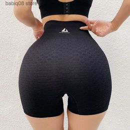 Yoga Outfit Women Textured Sport Shorts High Waist Yoga Shorts Seamless Running Sportwear Gym Shorts Workout Tights Quick Dry Short Leggings T230421