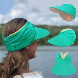 Wide Brim Hats Women Adult Anti-UV Summer Flexible Sun Protection Baseball Cap Beach Visor Hat