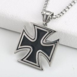 Pendant Necklaces Simple Fashion Unisex High Quality Stainless Steel Vintage Black Cross Hip Hop Street Party Necklace Jewellery