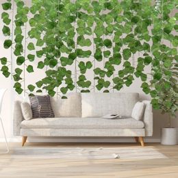 Decorative Flowers 1pcs Fake Grape Vines Artificial Green Dill Vine Greenery Hanging Plant For Wedding Wall Party Home Landscaping