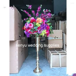 Party Decoration Romantic Column Gold Wedding Pillar Flower Stand Walkway & Event Centerpiece Senyu0431