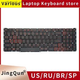 Keyboards US Russian Laptop Keyboard Backlight For Acer Nitro 5 AN515-54 AN515-43 AN515-44 AN517-51 AN517-52 AN517-54 AN715-51 N18C3 N18C4 Q231121