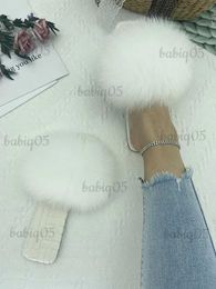 Slippers Real Fur Slides Ladies Furry Slippers Luxury Flats With Natural Fur Flip Flops 2022 Soft Brand Woman Jelly Sandals Summer 41 42 T231121