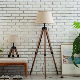 Floor Lamps Nordic Tripot Wood Fabric Lampshade Tripod Standing Lamp For Modern Living Room Bedroom Home Decor Lighting Fixtures