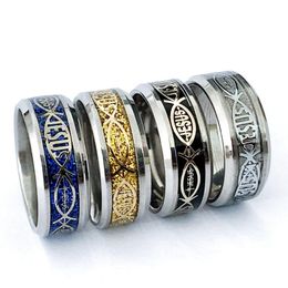 Band Rings Wholesale 36Pcs Jesus Stainless Steel Mix Religious Chirstain God Churc Pray Amen Men Women Gifts Charm Jewellery D Dhgarden Dhir9