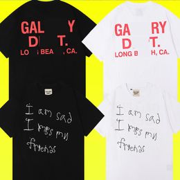 Designer Mens T-shirts Summer Gallerise Depts Tees Vintage Wash Gallerise print casual loose short sleeve T-shirt Galleries depts cotton tops tee miss friends