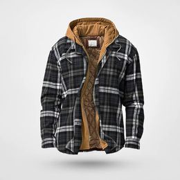 Designer coats mens puffer jacket winter coat thickened warm windproof plaid pattern long sleeve loose hooded oversized simple fashion winter jacket size 5XL