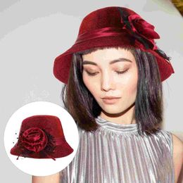 Berets Fashionable Hat Warm Beanie Women Top Outdoor Casual Thickened Bucket Lace Flower