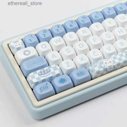 Keyboards 144 Keys Alice Rabbit MOA Profile Key Cap MAC Square Thermal Sublimation Mechanical Keyboard Keycaps Keyboard Accessories Q231121