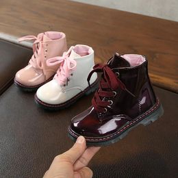 Boots Fashion Autumn Kids Boots PU Leather Boot Spring Children's Shoes Boys Girls Anti Slip Foot Platform Shoes Child F12223 231121