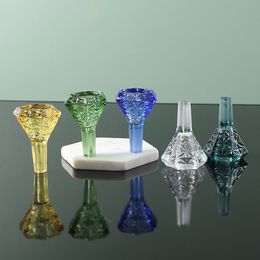 Coloured Diamond Shape Smoking Bowl For Glass Hookahs Water Pipes Dab Rigs Smoke Accessories 14mm Male joint