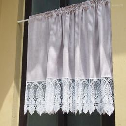 Curtain Short For Window And Door With White Lace Burnout Half Kitchen Living Room Cabinet Cover