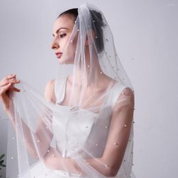Bridal Veils 150cm 300cm White Ivory Wedding Pearls Veil One Tier With Comb Cathedral Women Headpiece Accessory