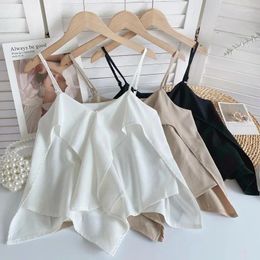 Women's Tanks Sleeveless Halter Female Camisole Women Y2K Basic Sexy Tank Vest Korean Streetwear White Cropped Top Spaghetti Strap Cami