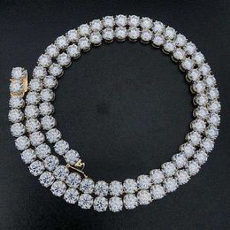 Real 9k 10k 14k 18k Solid Gold 3mm 4mm 5mm 6 - 24inches d Vvs Moissanite Diamond Tennis Link Chain Bracelet Necklaces