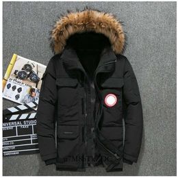 mens winter down jacket golden goose down jacket womens and mens medium length winter new working clothes thick goose down jacket men canda goose 938