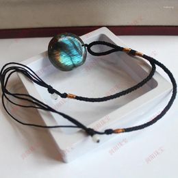 Pendant Necklaces Natural Labradorite Stone Rope Necklace Tumbled Charms Irregular Shape Jewellery Wholesale