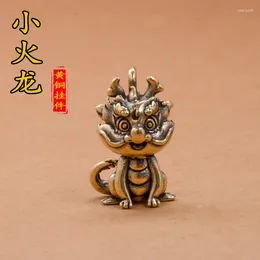 Charms Classic Brass Little Dragon Man Pendant Cartoon Cute Animal Keychain Dangle For DIY Necklace Bracelet Charm Handmade Accessories