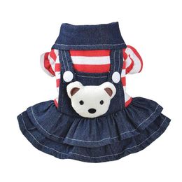 Dog Apparel Dog Apparel Striped Overalls Cute Pets Clothes For Dogs Little Puppies Small Animals Breeds Summer Wedding Princess Cats D Dhdef