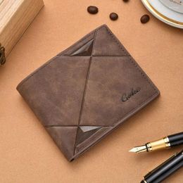 Wallets Men's Wallet Retro Fashion PU Leather Short Purse Multi-card Slot Portable Card Holder Coin Money Bag