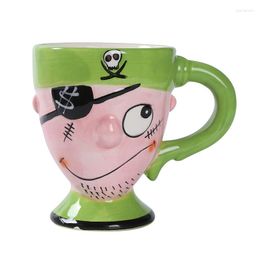 Mugs 300ML Creative Pirate Ceramic Personalised Office Coffee Mug Cute Cartoon Breakfast Milk Cup Thickened Handle