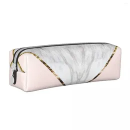 Marble Blush Geo Pencil Case Mixture Simple Large Pouch Girls Fashion School Cases Design Stationery Organiser