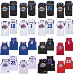 Moive Basketball Tune Squad Jerseys Looney Tunes Space Jam 2 Daffy Duck 22 Bill Murray 1 Bugs Bunny 10 Lola Bunny LeBron James 6 Michael 23 ! TAZ College Black WHite Red