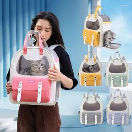 Cat Carriers Carrier Bag Portable Double Shoulder Breathable Pet For Outdoor Use Suitable All Seasons Backpack Easy