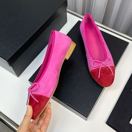 Scarpe eleganti da donna firmate Punta tonda Mocassini con tacco grosso Slip On con pantofole a fiocco Scarpe da balletto da donna Scarpe casual morbide da ragazza Infradito da esterno Grandi dimensioni 40 41