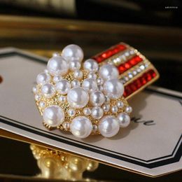 Brooches Fashion Vintage Style Popcorn Brooch For Women Coat Accessories Enamel Pin