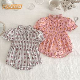 Rompers Summer Toddler Kids Baby Children Clothes Infant Girls Short Sleeve Cute Printing Jumpsuit 230421