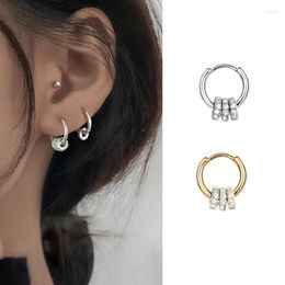 Hoop Earrings 1Pair Multilayer Circle Zricon Korea Style Simple Stainless Steel Cartilage Women Wedding Party Jewellery