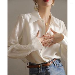 Women's Blouses French Design Sense Niche White Shirt Clothing 2023 Early Spring Autumn Long Sleeved Chiffon Top