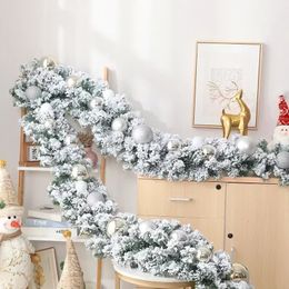 Christmas Decorations 1 PCS 27m White Falling Cedar Velvet Rattan For Tree Fireplace Staircase Door Garden Courtyard Decoration Garland 231120