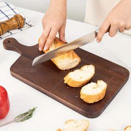 1pc, Chopping Board, Wooden Cutting Board, Safety Cheese Charcuterie Board, Washable Fruit Board, Cutting Board With Handle For Home Dormitory, Kitchen Stuff