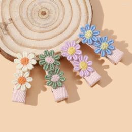 Hair Accessories 2023 Baby Girl Clips Cute Born Dacron Flower Toddler Barrettes Headwear Girls For Kids