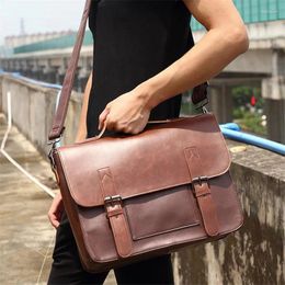Briefcases For Men Artificial Leather Business Handbag Laptop Casual Bag Messenger Shoulder Bags 40#61