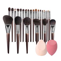 Makeup Tools OVW 24 pcs Make Up Brushes with Bag Professional Goat Hair Case Holder Powder Foundation Set 230421