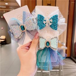 Hair Accessories Mesh Cartoon Bow Hairpin Jewellery Children's Princess Sequins Side Clip