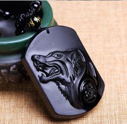 Pendant Necklaces Natural Stone Quartz Crystal Black Obsidian Hand Carved Wolf Hoof Lucky Amulet For Diy Jewellery Making Necklace